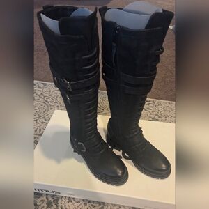 MJUS Tall Leather Combat Boots 38
